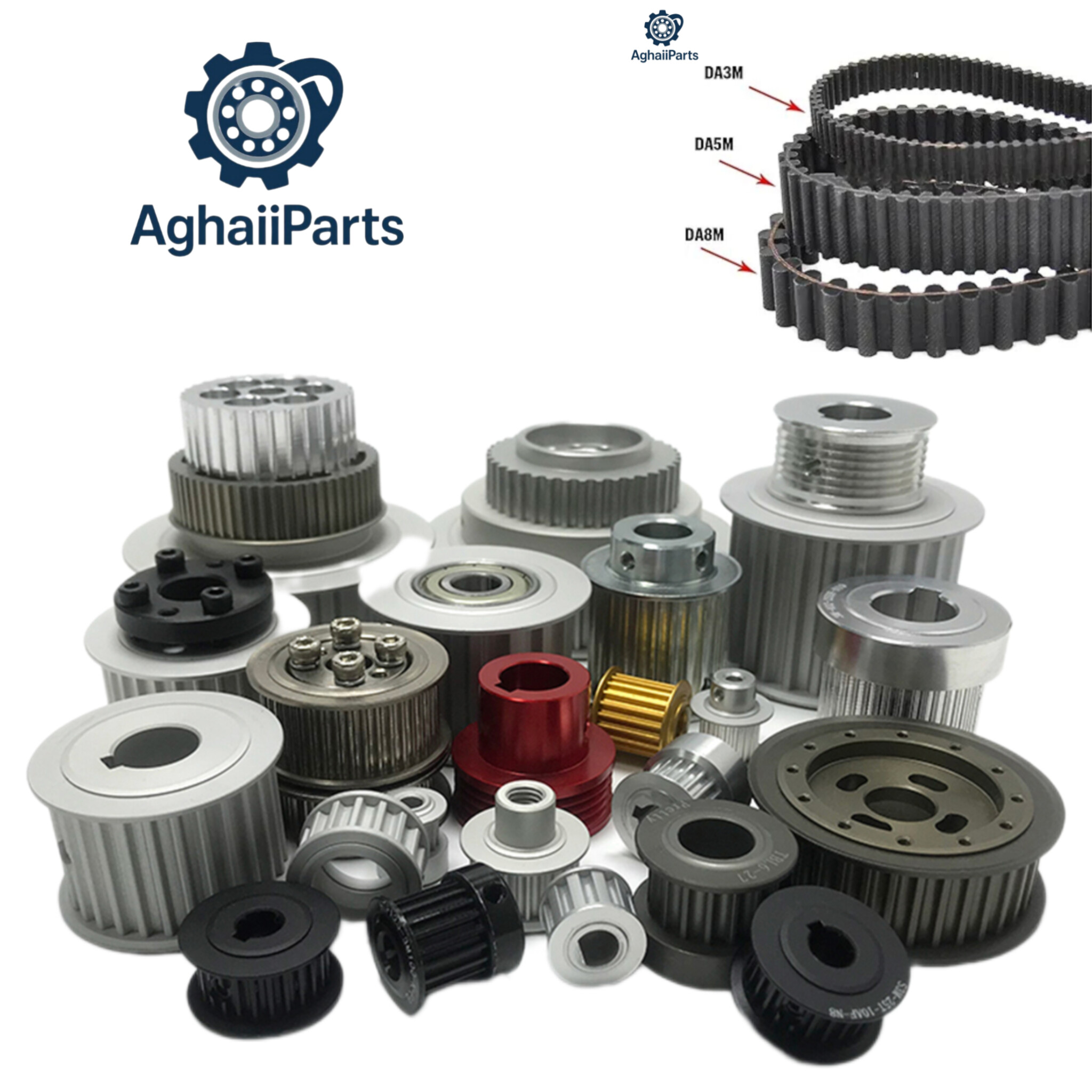 پولی تسمه تایمینگ سنگین 14M باگام 14 میلی متر 90 دندانه آهنی Timing Belt Pulley